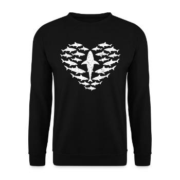 Cœur de Requins Vintage - Style Grunge - Sweat-shirt Unisexe - noir - Devant - Alina (178cm) & Michal (187cm)