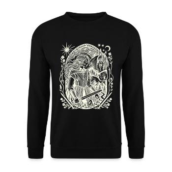 Moonlight Forest Magic Circle - Unisex Sweatshirt - black - Front - Alina (178cm) & Michal (187cm)