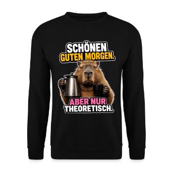 Guter Morgen Nur Theoretisch - Unisex Pullover - Schwarz - Vorne - Alina (178cm) & Michal (187cm)