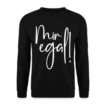 Mir egal - Unisex Pullover - Schwarz - Vorne - Alina (178cm) & Michal (187cm)