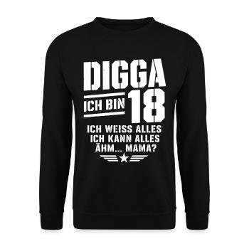 18. Geburtstag Junge Mädchen 18 Jahre 2008 lustig  - Unisex Pullover - Schwarz - Vorne - Alina (178cm) & Michal (187cm)