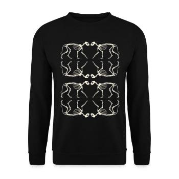 Geistertanz der Katzen - Unisex Pullover - Schwarz - Vorne - Alina (178cm) & Michal (187cm)