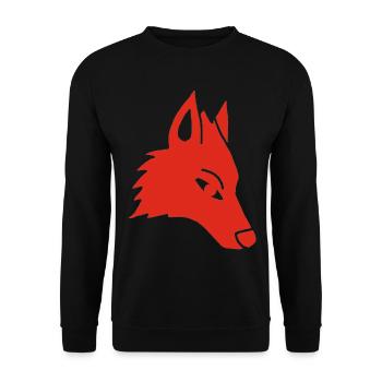 Wolf Head Manga (rot) - Unisex Pullover - Schwarz - Vorne - Alina (178cm) & Michal (187cm)
