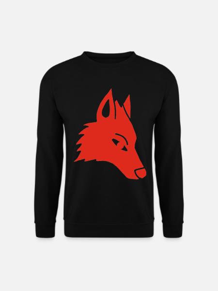 Wolf Head Manga (rot) - Unisex Pullover - Schwarz