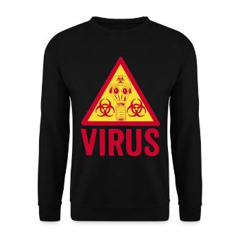 Viraler Krieg (rot und gelb) - Unisex Pullover - Schwarz - Vorne - Alina (178cm) & Michal (187cm)