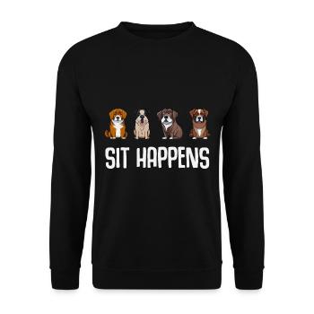 Chien Races De Chien Jeu De Mots Amant De Chien Drôle - Sweat-shirt Unisexe - noir - Devant - Alina (178cm) & Michal (187cm)