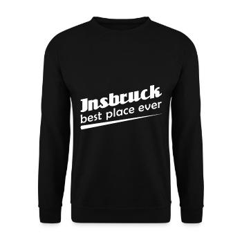 Insbruck - Stadt best place ever - Unisex Pullover - Schwarz - Vorne - Alina (178cm) & Michal (187cm)