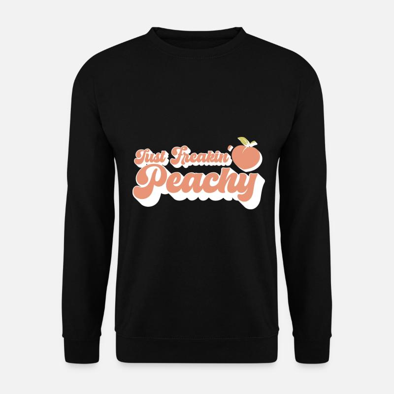 just peachy - Pfirsich Frucht Spruch - Unisex Pullover - Schwarz