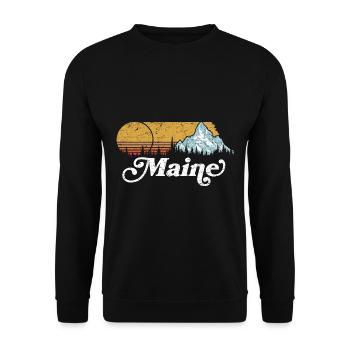 Maine, USA, State, Nature, Lovers, Mountains - Unisex Sweatshirt - black - Front - Alina (178cm) & Michal (187cm)