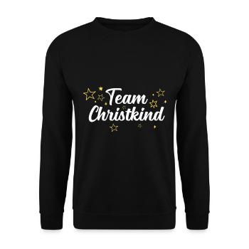 Team Christkind - Unisex Pullover - Schwarz - Vorne - Alina (178cm) & Michal (187cm)