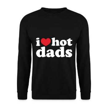 i love hot dads - Unisex Pullover - Schwarz - Vorne - Alina (178cm) & Michal (187cm)