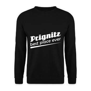 Prignitz - Stadt best place ever - Unisex Pullover - Schwarz - Vorne - Alina (178cm) & Michal (187cm)