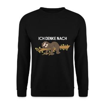 Sloth Faulenzer Süßes Faultier Geschenk - Unisex Pullover - Schwarz - Vorne - Alina (178cm) & Michal (187cm)