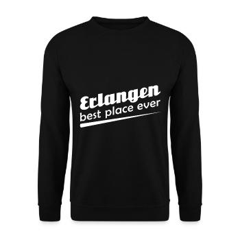 Erlangen - Stadt best place ever - Unisex Pullover - Schwarz - Vorne - Alina (178cm) & Michal (187cm)