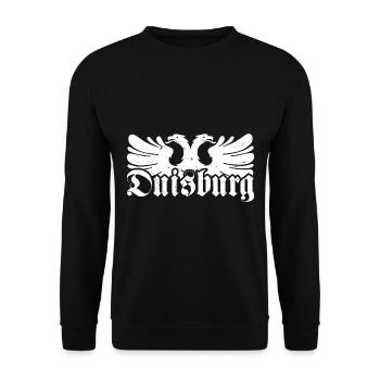 Duisburg Stadt Industrie Kohle Ruhrpott - Unisex Pullover - Schwarz - Vorne - Alina (178cm) & Michal (187cm)