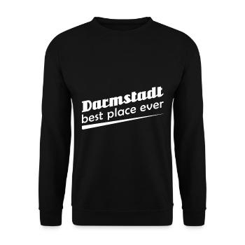 Darmstadt - Stadt best place ever - Unisex Pullover - Schwarz - Vorne - Alina (178cm) & Michal (187cm)