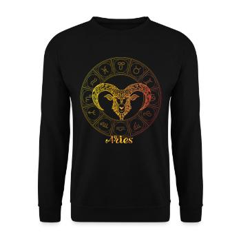 Aries Zodiac Sign - Unisex Sweatshirt - black - Front - Alina (178cm) & Michal (187cm)