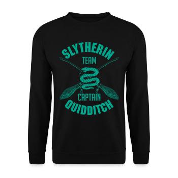 Harry Potter Slytherin Team Captain Quidditch - Unisex Sweatshirt - black - Front - Alina (178cm) & Michal (187cm)