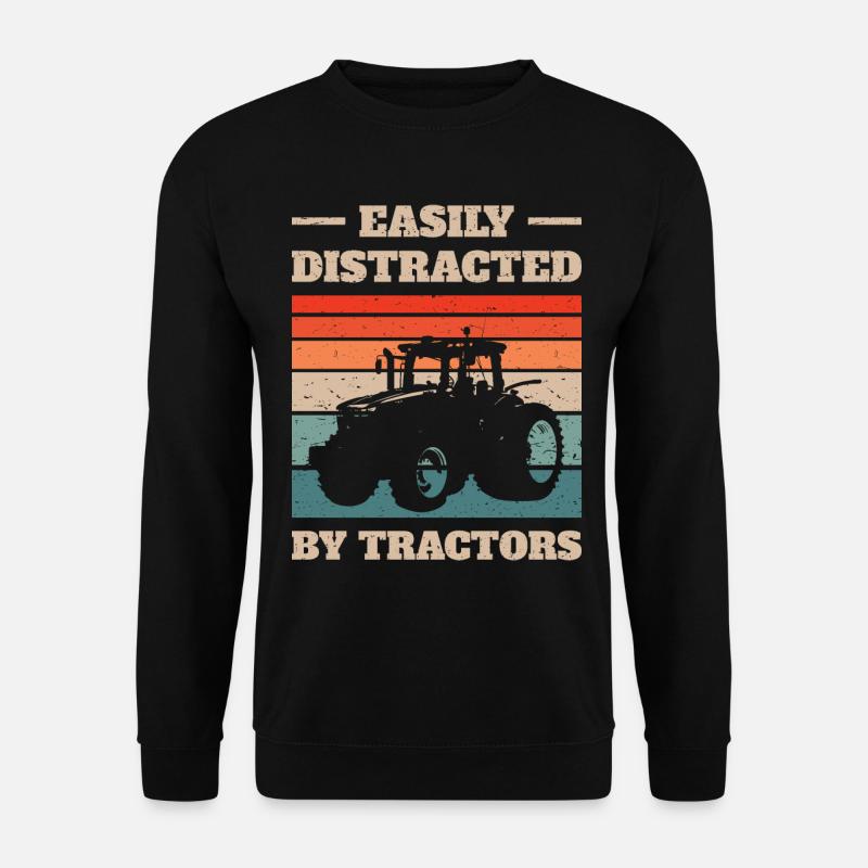 Facilement distrait par les tracteurs III - Sweat-shirt Unisexe - noir