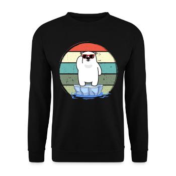 eisbader winterbader winterschwimmer eisbär retro - Unisex Sweatshirt - black - Front - Alina (178cm) & Michal (187cm)