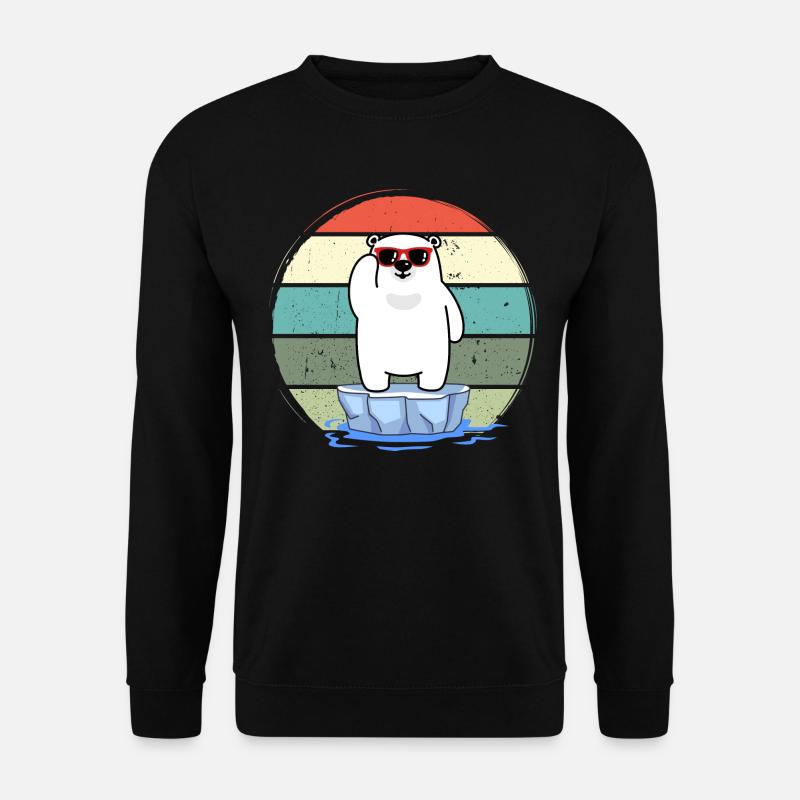 eisbader winterbader winterschwimmer eisbär retro - Unisex Pullover - Schwarz