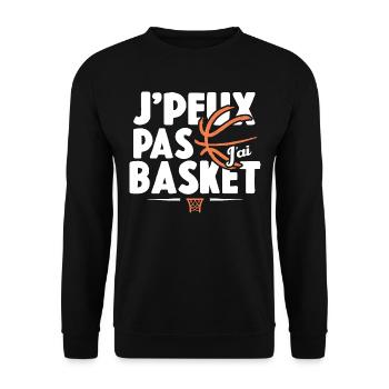 Je Peux Pas J'ai Basket Cadeau Basketball - Sweat-shirt Unisexe - noir - Devant - Alina (178cm) & Michal (187cm)