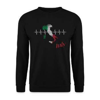 Italy heartbeat Italien - Unisex Pullover - Schwarz - Vorne - Alina (178cm) & Michal (187cm)