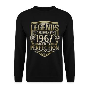 Né en 1967 Legends Cadeau d’anniversaire - Sweat-shirt Unisexe - noir - Devant - Alina (178cm) & Michal (187cm)