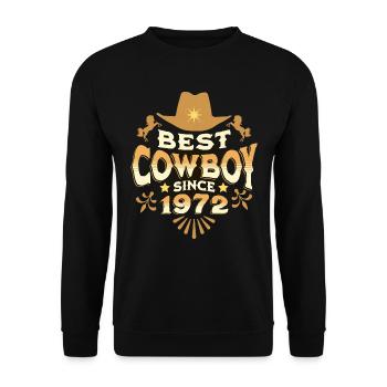 Cowboy Né En 1972 Anniversaire Homme 50 Ans - Sweat-shirt Unisexe - noir - Devant - Alina (178cm) & Michal (187cm)