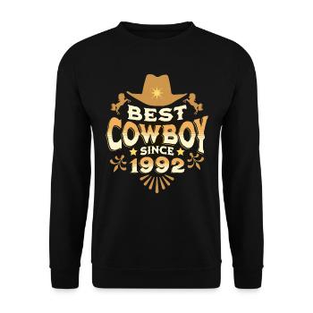 Cowboy geboren 1992 Birthday Man 30 Jahre - Unisex Pullover - Schwarz - Vorne - Alina (178cm) & Michal (187cm)