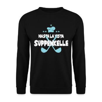 Bis bald Suppenkelle - Unisex Pullover - Schwarz - Vorne - Alina (178cm) & Michal (187cm)