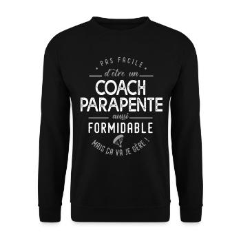 coach parapente formidable cadeau sport parapente - Sweat-shirt Unisexe - noir - Devant - Alina (178cm) & Michal (187cm)
