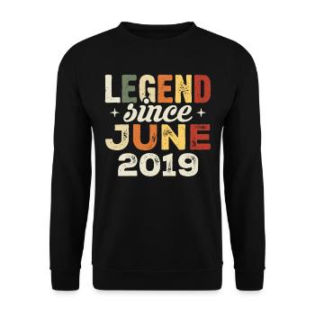 Juni 2019 Geburtstagsgeschenk Juni 2019 Juni 2019 - Unisex Pullover - Schwarz - Vorne - Alina (178cm) & Michal (187cm)