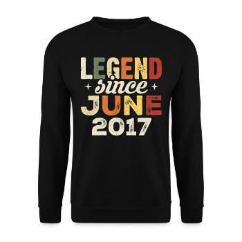 Juni 2017 Geburtstagsgeschenk Juni 2017 Juni 2017 - Unisex Pullover - Schwarz - Vorne - Alina (178cm) & Michal (187cm)