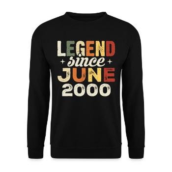 Juni 2000 Geburtstagsgeschenk Juni 2000 Juni 2000 - Unisex Pullover - Schwarz - Vorne - Alina (178cm) & Michal (187cm)