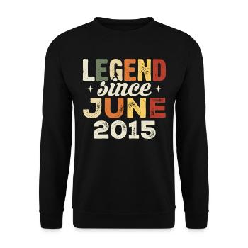 Juni 2015 Geburtstagsgeschenk Juni 2015 Juni 2015 - Unisex Pullover - Schwarz - Vorne - Alina (178cm) & Michal (187cm)