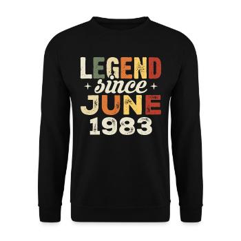 Juin 1983 Cadeau d’anniversaire Juin 1983 Juin 1983 - Sweat-shirt Unisexe - noir - Devant - Alina (178cm) & Michal (187cm)