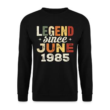 Juin 1985 Cadeau d’anniversaire Juin 1985 Juin 1985 - Sweat-shirt Unisexe - noir - Devant - Alina (178cm) & Michal (187cm)