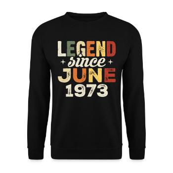 Juni 1973 Geburtstagsgeschenk Juni 1973 Juni 1973 - Unisex Pullover - Schwarz - Vorne - Alina (178cm) & Michal (187cm)