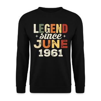 Juin 1961 Cadeau d’anniversaire Juin 1961 Juin 1961 - Sweat-shirt Unisexe - noir - Devant - Alina (178cm) & Michal (187cm)