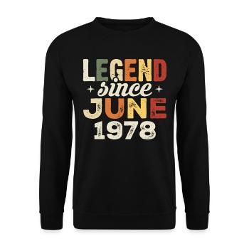 Juni 1978 Geburtstagsgeschenk Juni 1978 Juni 1978 - Unisex Pullover - Schwarz - Vorne - Alina (178cm) & Michal (187cm)