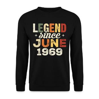 Juin 1969 Cadeau d’anniversaire Juin 1969 Juin 1969 - Sweat-shirt Unisexe - noir - Devant - Alina (178cm) & Michal (187cm)