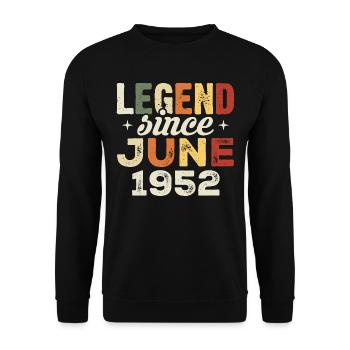 Juni 1952 Geburtstagsgeschenk Juni 1952 Juni 1952 - Unisex Pullover - Schwarz - Vorne - Alina (178cm) & Michal (187cm)