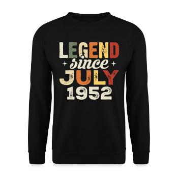 Juli 1952 Geburtstagsgeschenk Juli 1952 Geburtstag - Unisex Pullover - Schwarz - Vorne - Alina (178cm) & Michal (187cm)