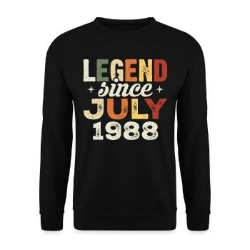 Cadeau d’anniversaire de juillet 1988 Anniversaire de juillet 1988 - Sweat-shirt Unisexe - noir - Devant - Alina (178cm) & Michal (187cm)