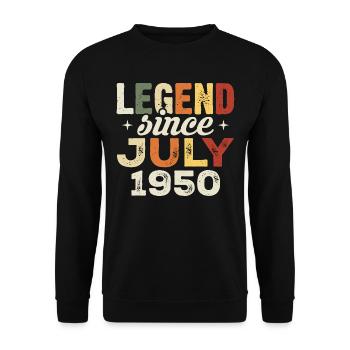 July 1950 Birthday Gift July 1950 Birthday - Unisex Sweatshirt - black - Front - Alina (178cm) & Michal (187cm)