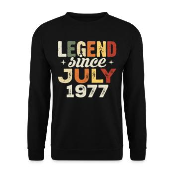 Cadeau d’anniversaire de juillet 1977 Anniversaire de juillet 1977 - Sweat-shirt Unisexe - noir - Devant - Alina (178cm) & Michal (187cm)