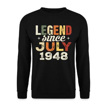 Juli 1948 Geburtstagsgeschenk Juli 1948 Geburtstag - Unisex Pullover - Schwarz - Vorne - Alina (178cm) & Michal (187cm)