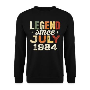 Cadeau d’anniversaire de juillet 1984 Anniversaire de juillet 1984 - Sweat-shirt Unisexe - noir - Devant - Alina (178cm) & Michal (187cm)