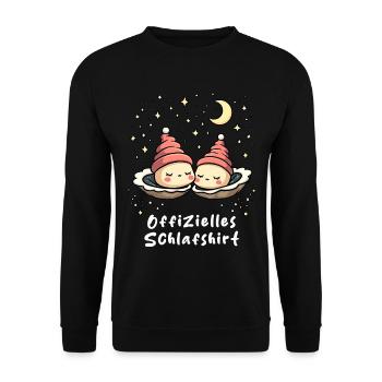 Offizielles Schlafshirt Pärchen Austern - Unisex Pullover - Schwarz - Vorne - Alina (178cm) & Michal (187cm)